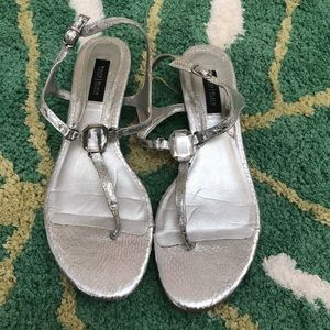 Silver sandals with Jewel